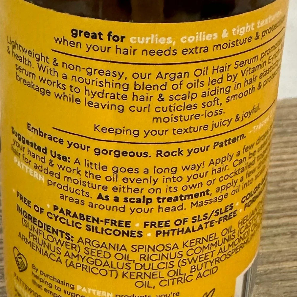 PATTERN Argan Oil Hair Serum Lightweight Mighty Powerhouse Blend |Size 3.9 Oz